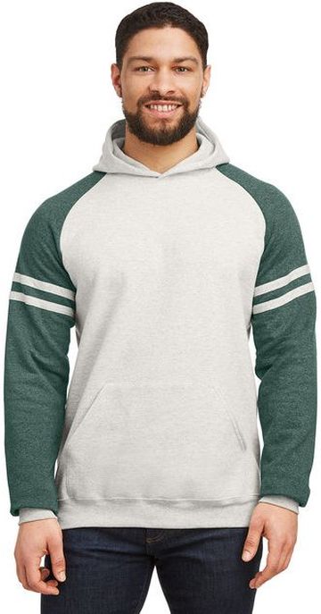 Jerzees Adult Unisex NuBlend Varsity Color-Block 50/50 Cotton/Poly Hooded Sweatshirt